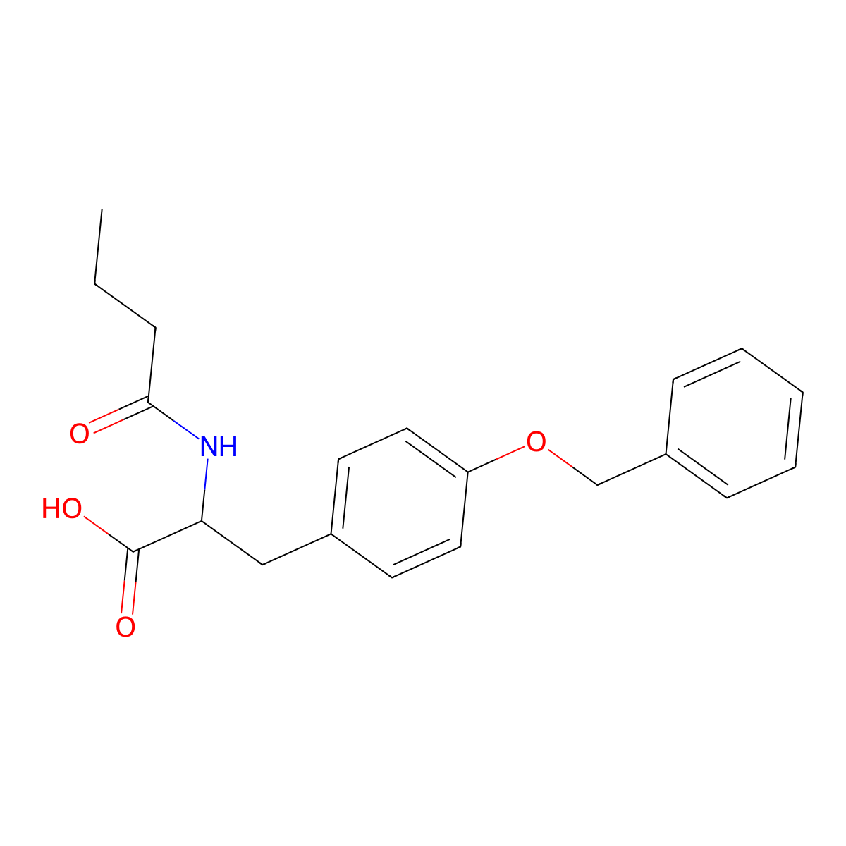 (S)-3-(4-(Benzyloxy)phenyl)-2-butyramidopropanoic acid molecular structure, CAS 172992-35-7