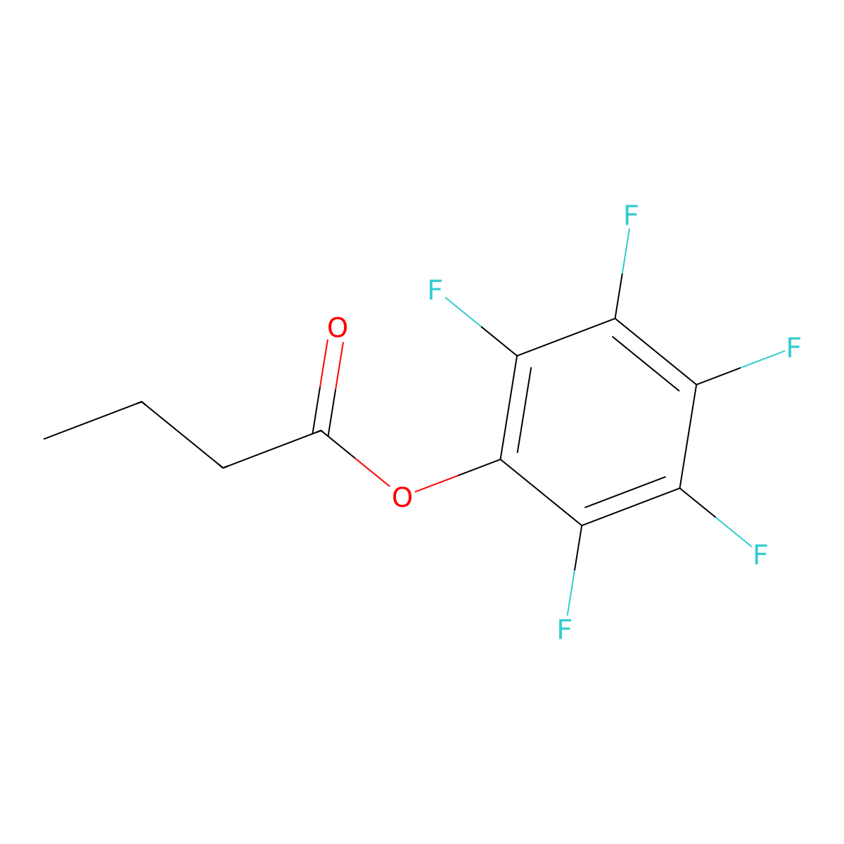 Butanoic acid, pentafluorophenyl ester molecular structure, CAS 172992-43-7