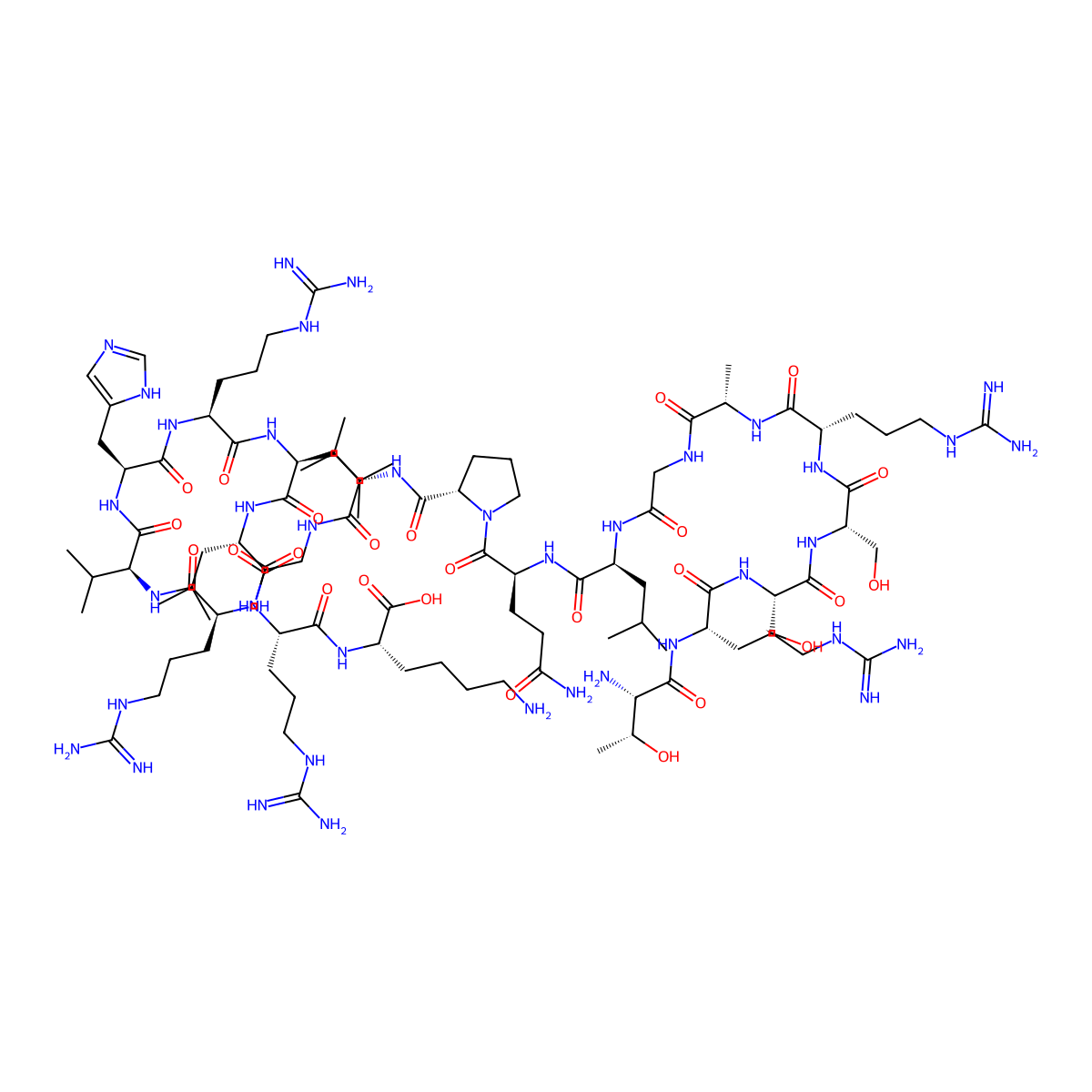 Thr-Arg-Ser-Ser-Arg-Ala-Gly-Leu-Gln-Phe-Pro-Val-Gly-Arg-Val-His-Arg-Leu-Leu-Arg-Lys molecular structure, CAS 172998-24-2