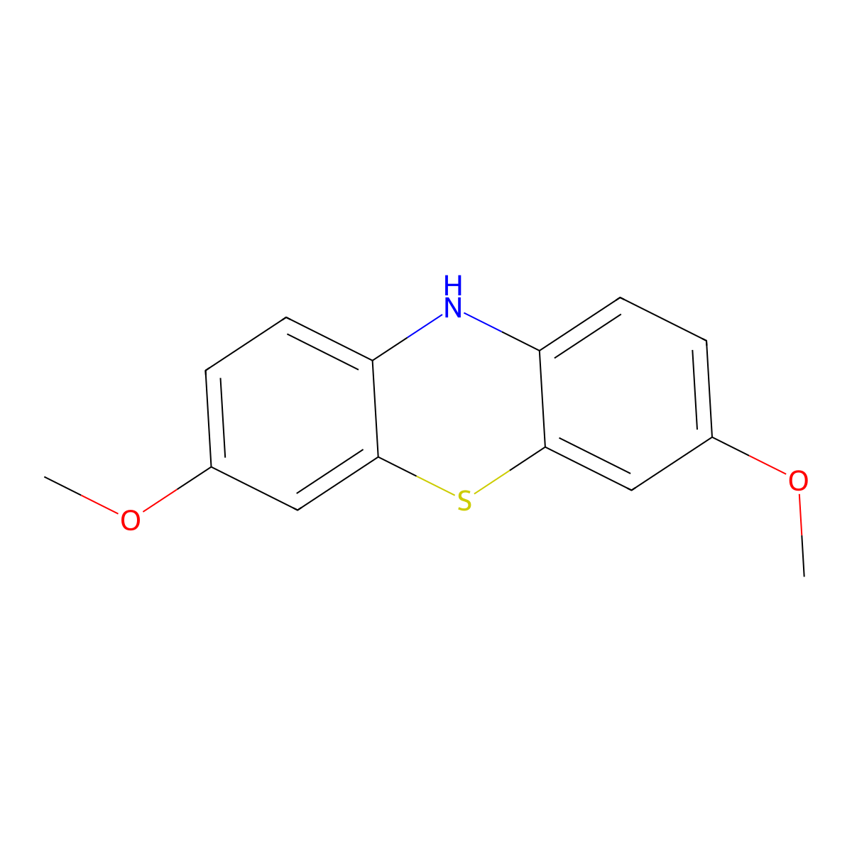 3,7-Dimethoxy-10H-phenothiazine molecular structure, CAS 1730-43-4