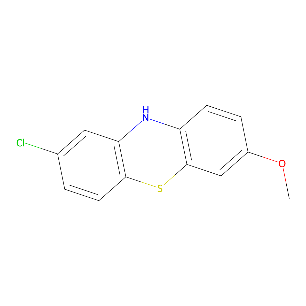2-Chloro-7-methoxy-10H-phenothiazine molecular structure, CAS 1730-44-5