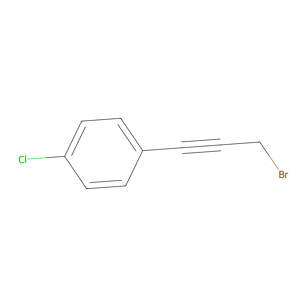 1-(3-Bromoprop-1-yn-1-yl)-4-chlorobenzene molecular structure, CAS 173019-82-4