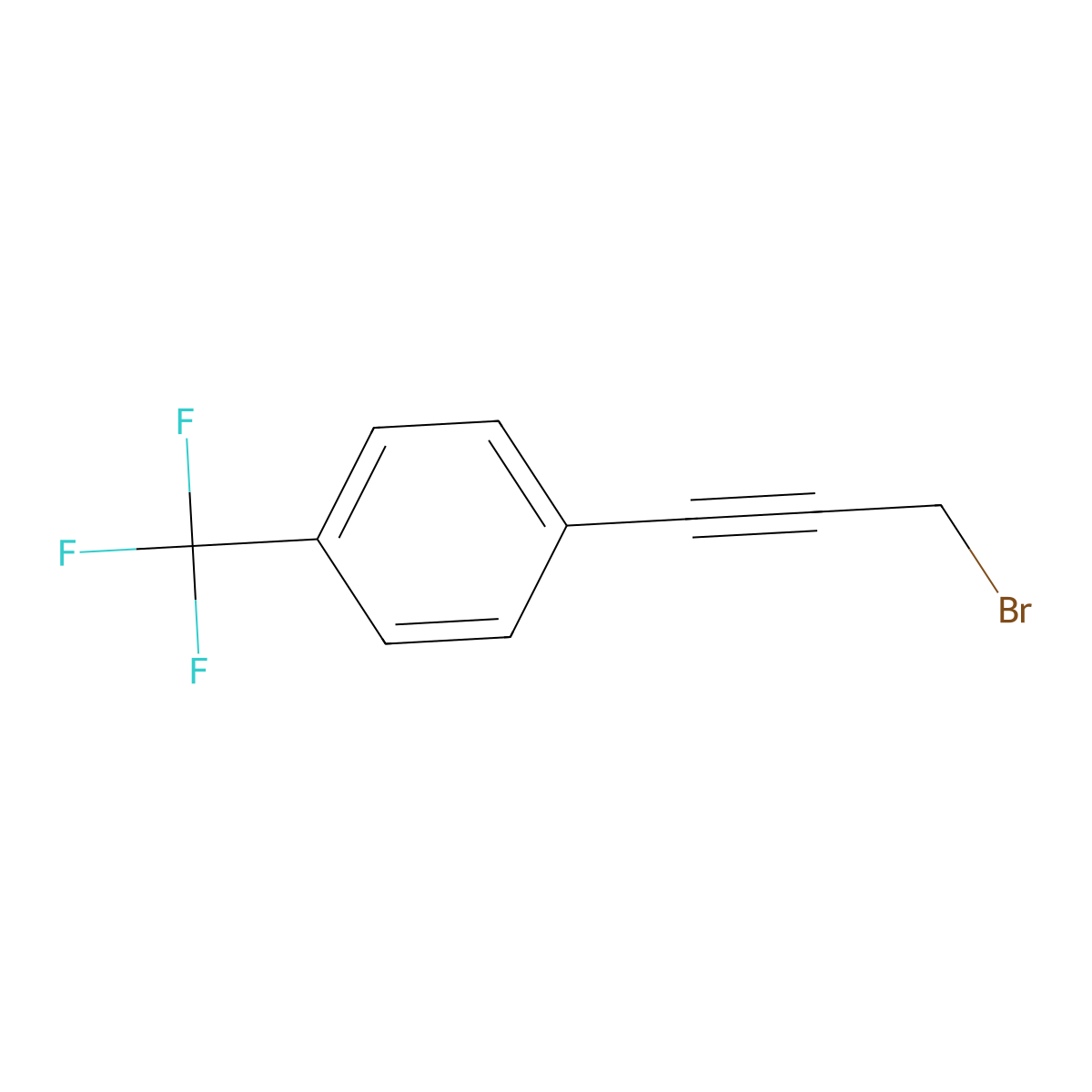 1-(3-Bromoprop-1-yn-1-yl)-4-(trifluoromethyl)benzene molecular structure, CAS 173019-83-5
