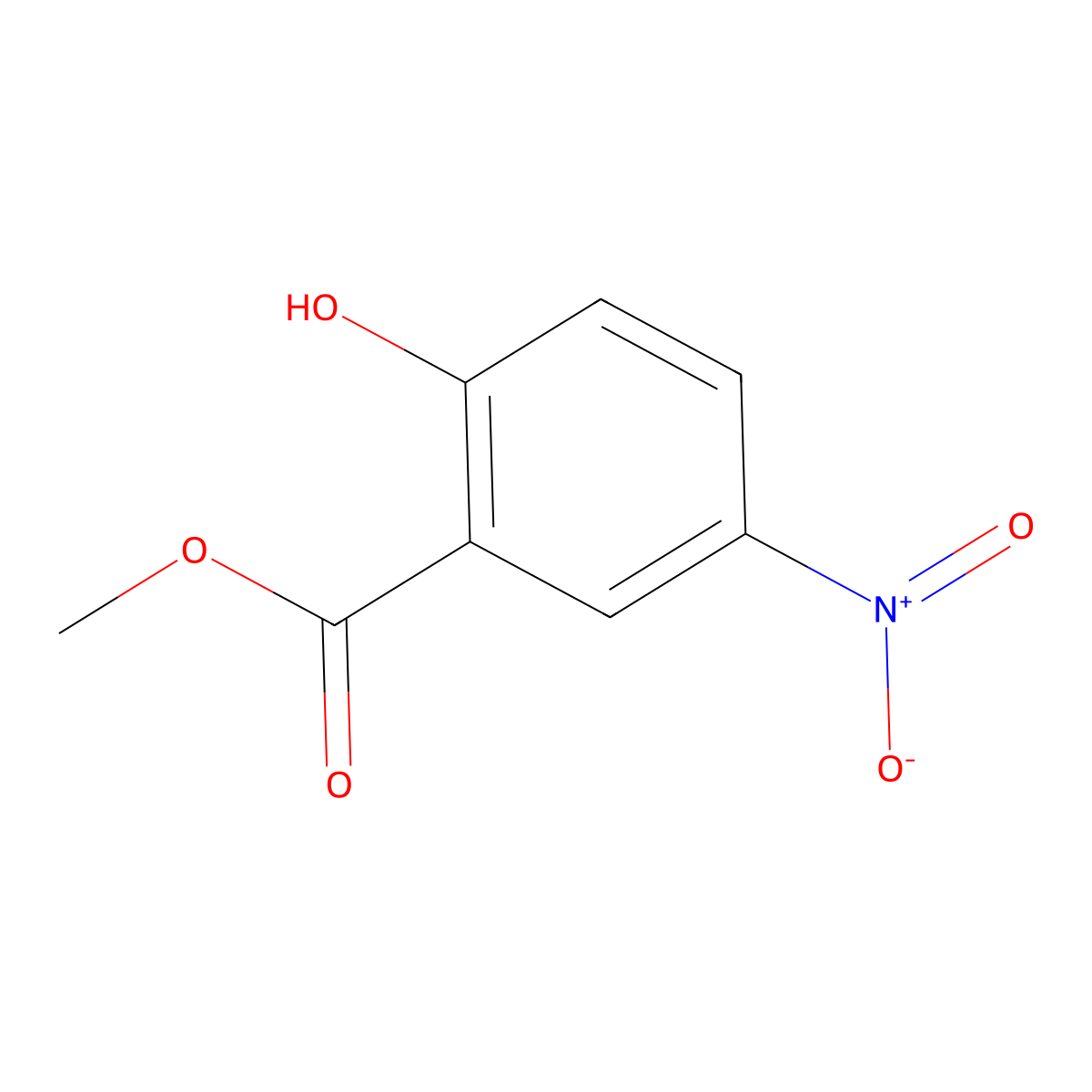 Methyl 5-nitrosalicylate molecular structure, CAS 17302-46-4