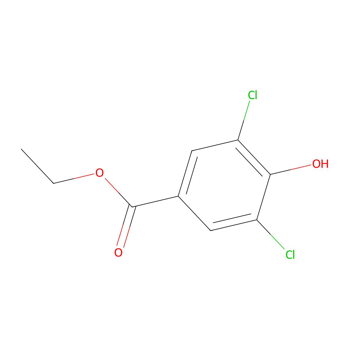 3,5-Dichloro-4-hydroxybenzoic acid ethyl ester molecular structure, CAS 17302-82-8
