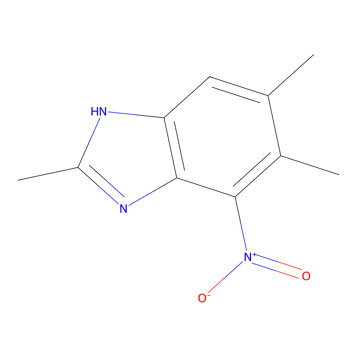 2,5,6-trimethyl-4-nitro-1H-1,3-benzodiazole molecular structure, CAS 173037-03-1