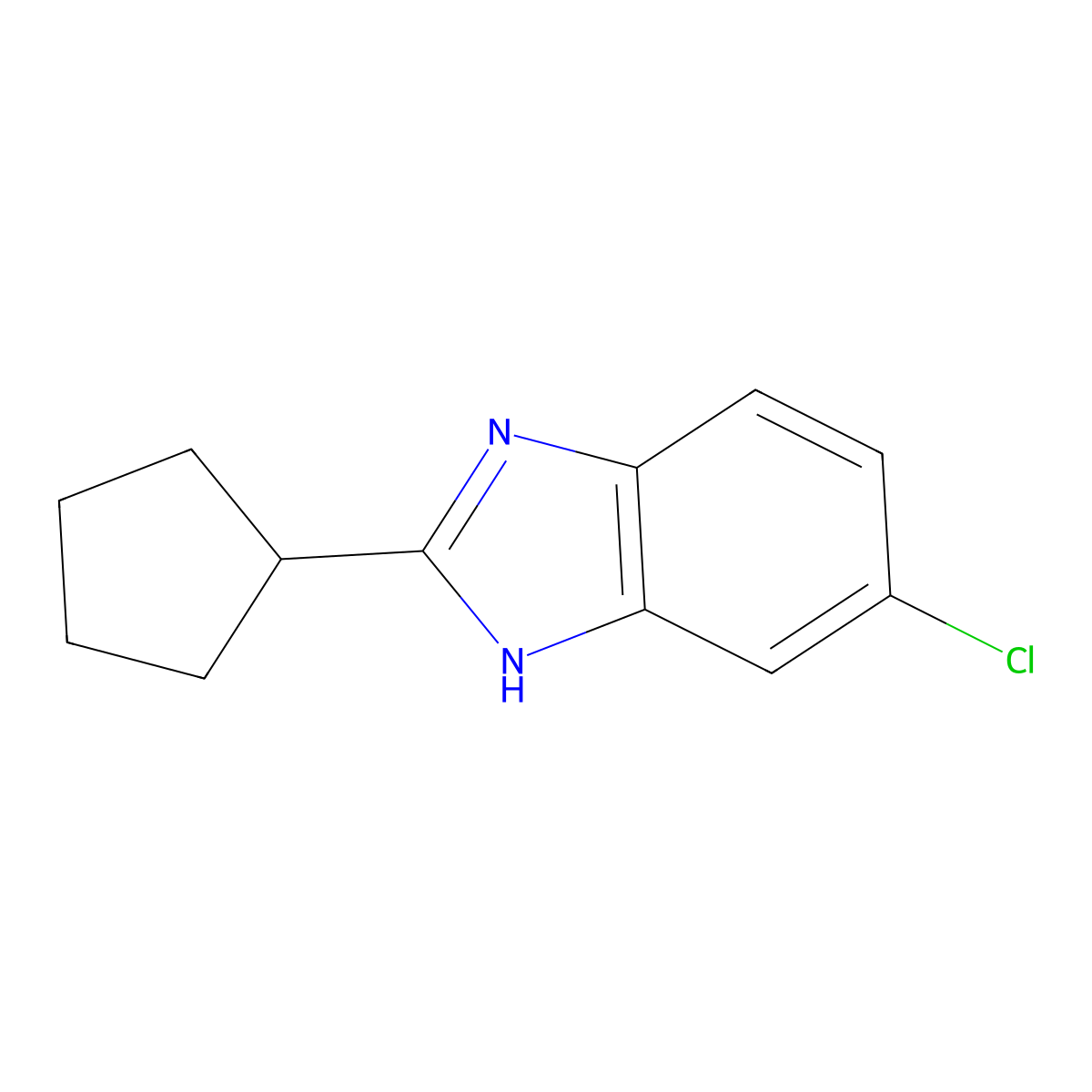 5-Chloro-2-cyclopentyl-1H-benzimidazole molecular structure, CAS 173037-04-2