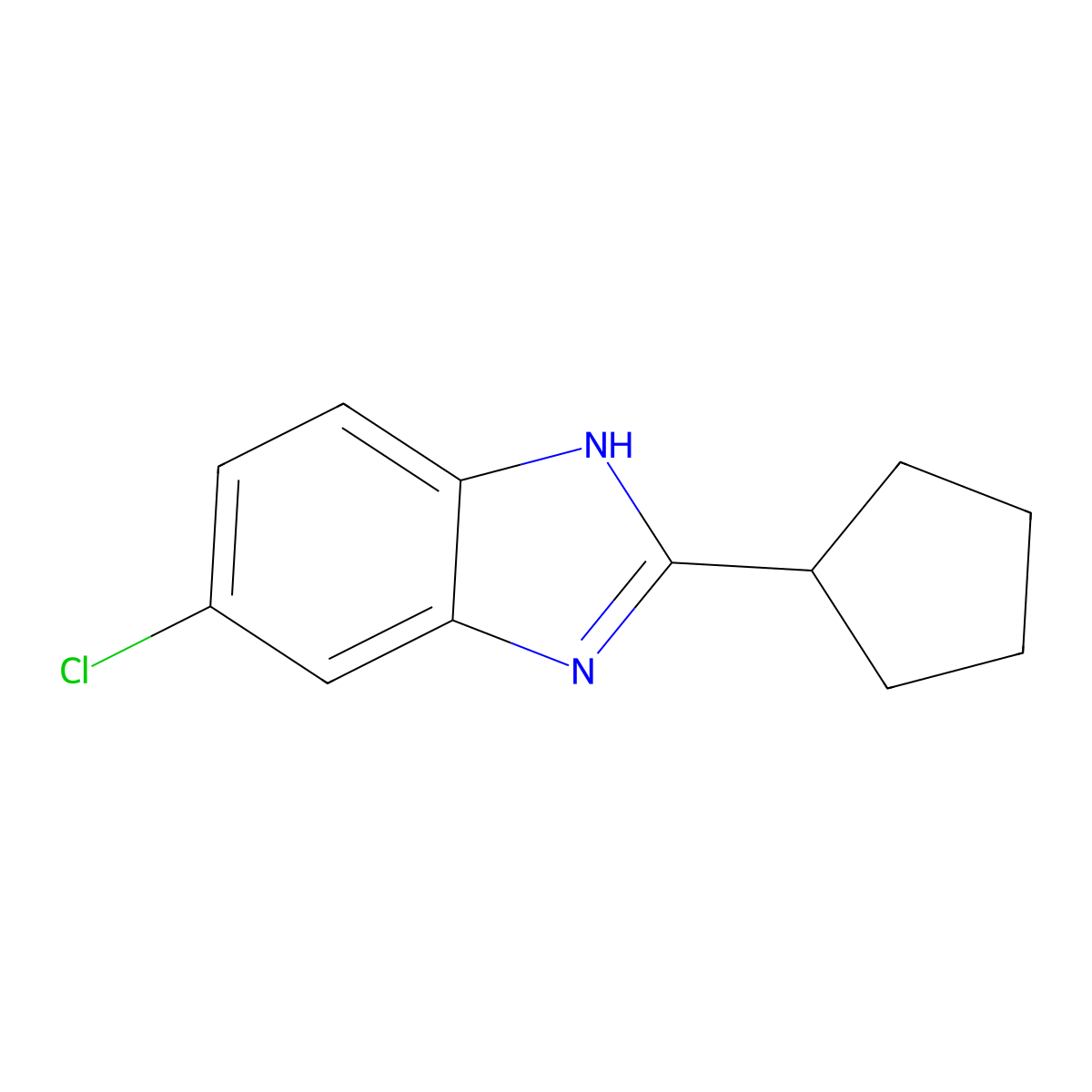 5-Chloro-2-cyclopentyl-1H-benzimidazole molecular structure, CAS 173037-04-2
