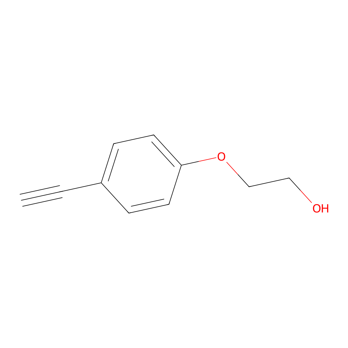 2-(4-Ethynylphenoxy)ethan-1-ol molecular structure, CAS 173039-78-6