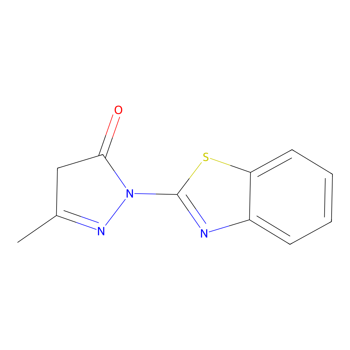 Pyrazol-5(4H)-one, 1-(2-benzothiazolyl)-3-methyl- molecular structure, CAS 17304-62-0