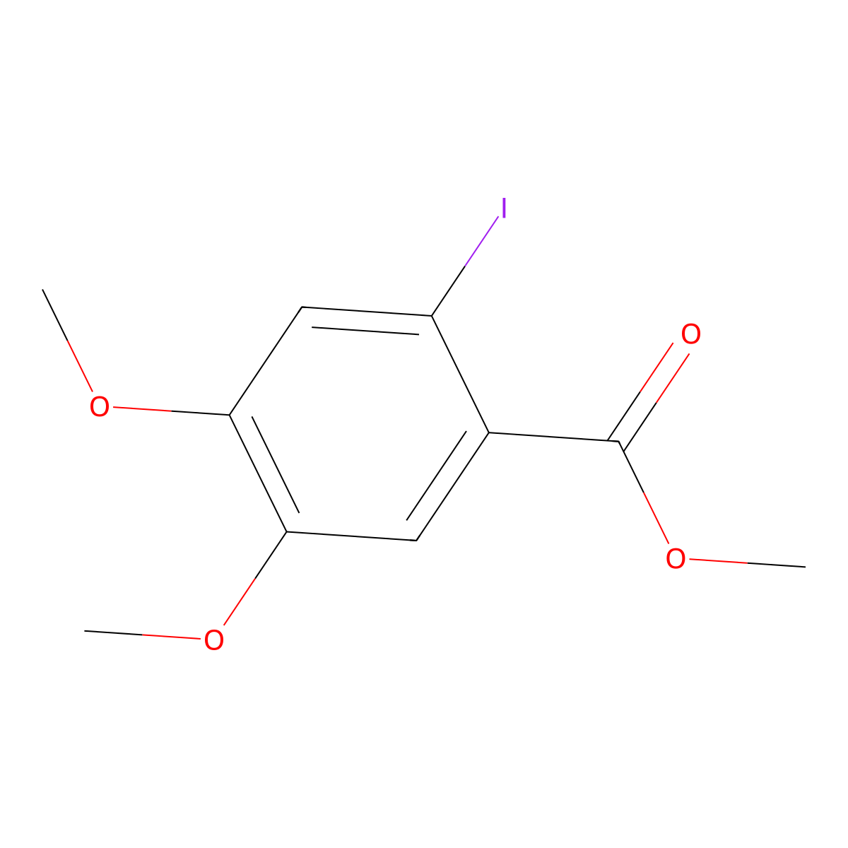 Methyl 2-iodo-4,5-dimethoxybenzoate molecular structure, CAS 173043-61-3