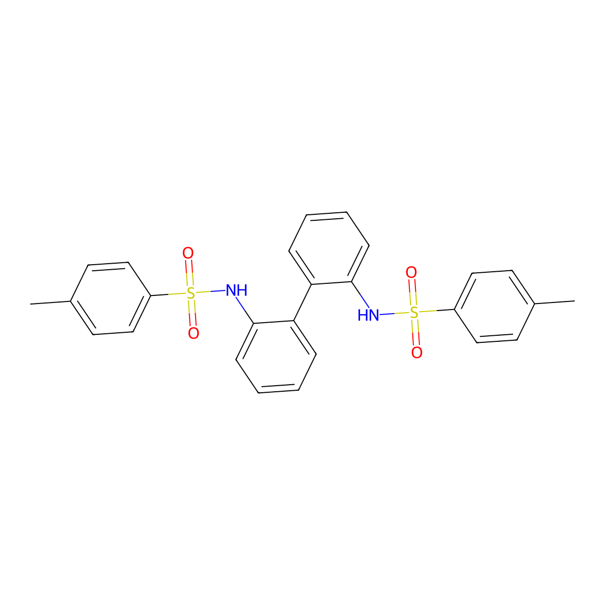 4-methyl-N-[2-[2-[(4-methylphenyl)sulfonylamino]phenyl]phenyl]benzenesulfonamide molecular structure, CAS 173044-24-1