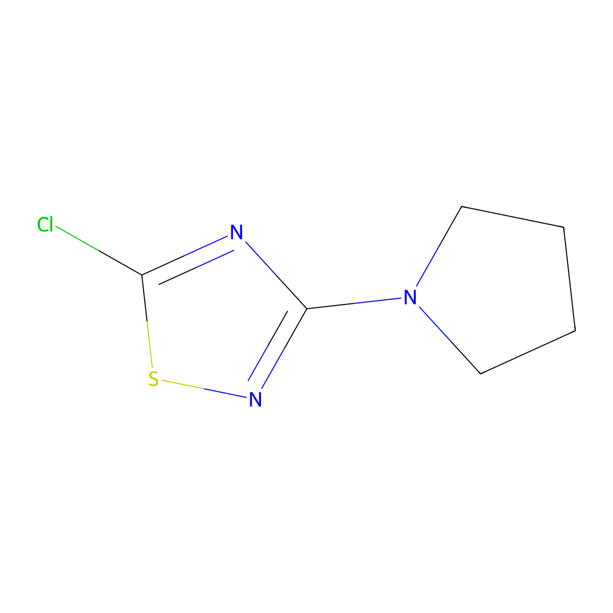 5-Chloro-3-(pyrrolidin-1-yl)-1,2,4-thiadiazole molecular structure, CAS 173052-98-7