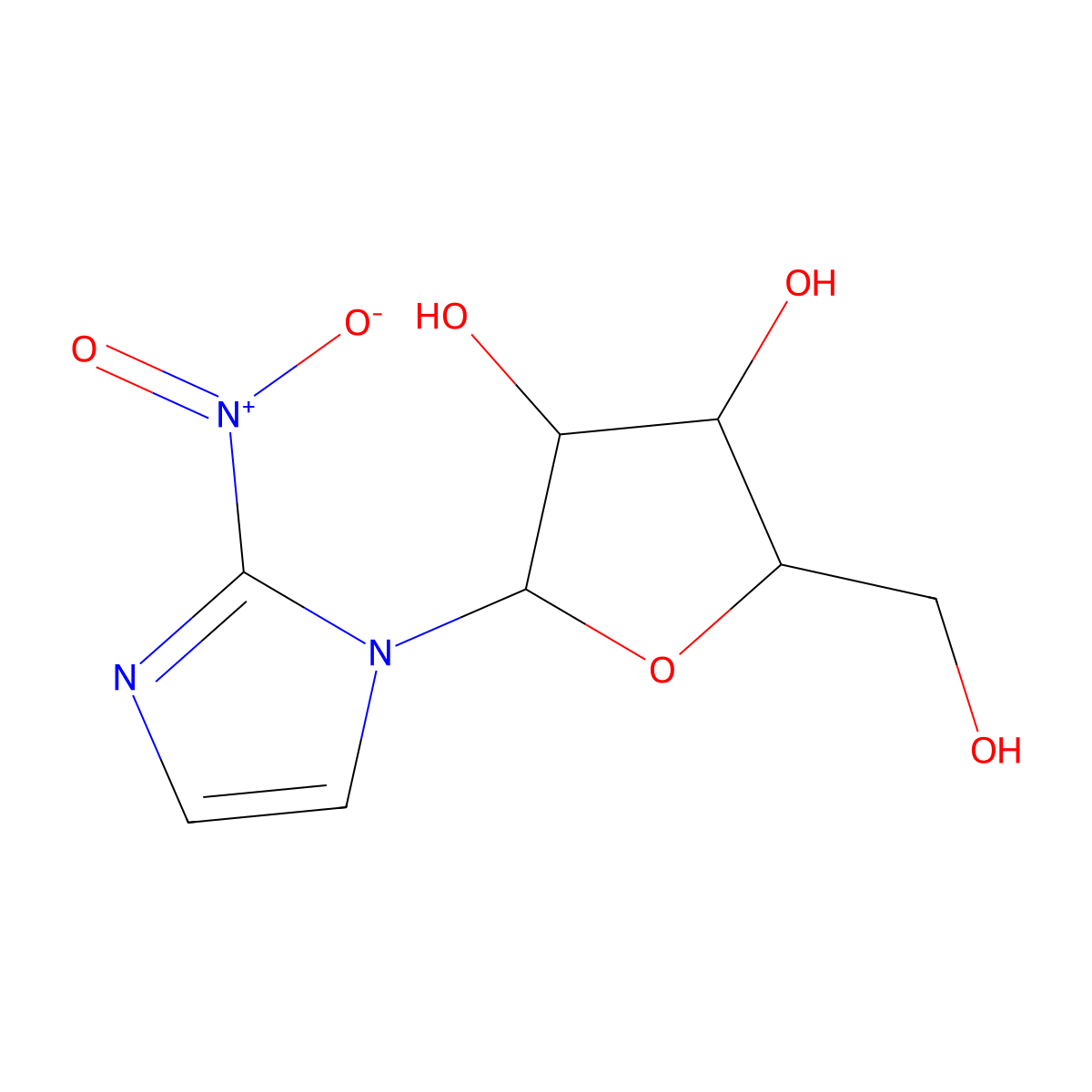 2-Nitro-1-beta-D-ribofuranosyl-1H-imidazole molecular structure, CAS 17306-43-3