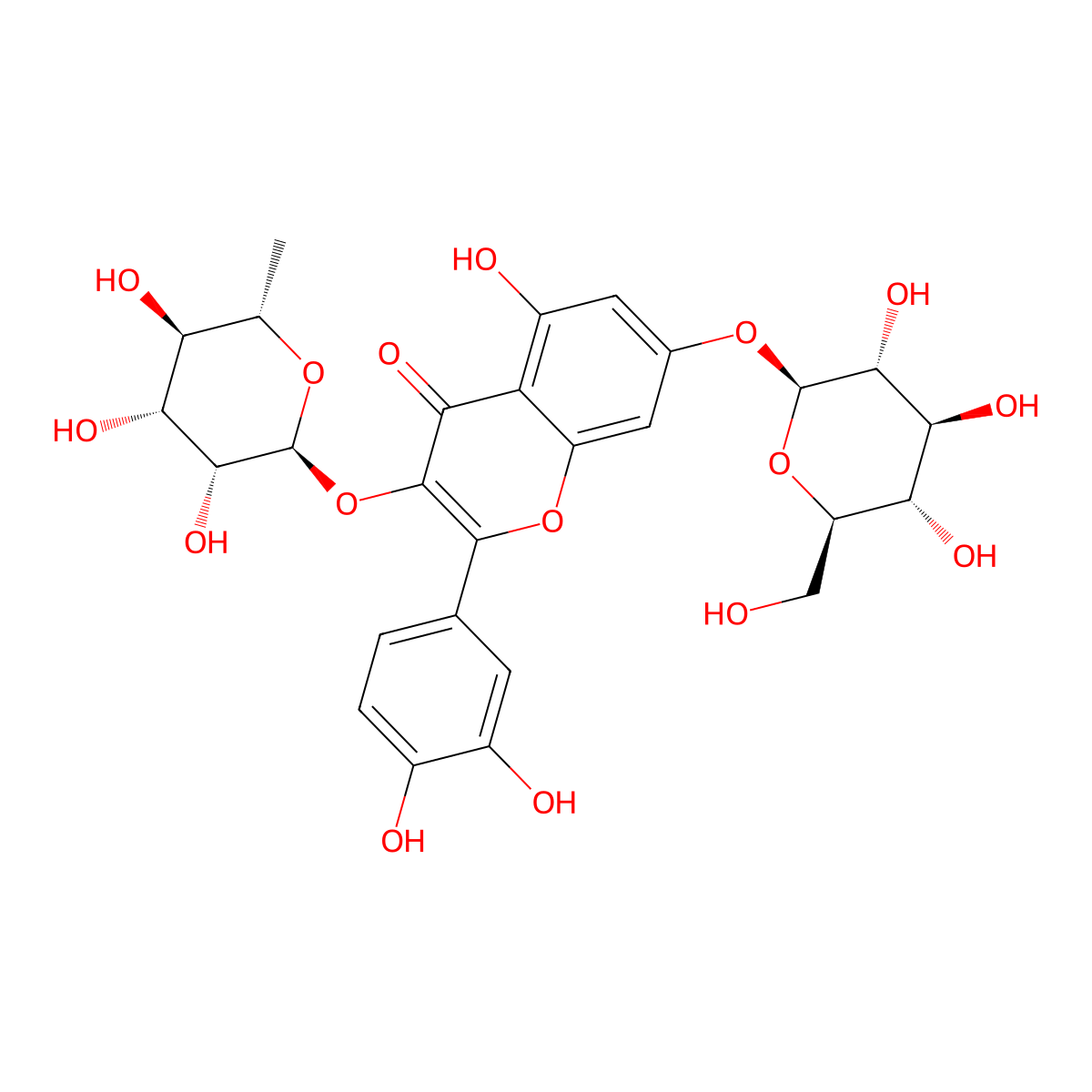 quercetin 3-O-rhamnoside-7-O-glucoside molecular structure, CAS 17306-45-5