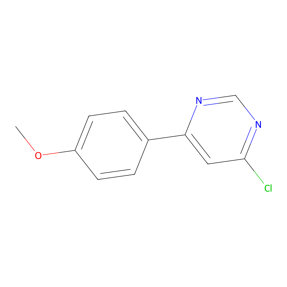 4-Chloro-6-(4-methoxyphenyl)pyrimidine molecular structure, CAS 173064-29-4