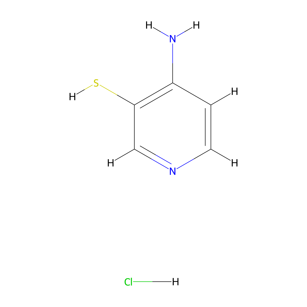 4-Aminopyridine-3-thiol hydrochloride molecular structure, CAS 173069-45-9
