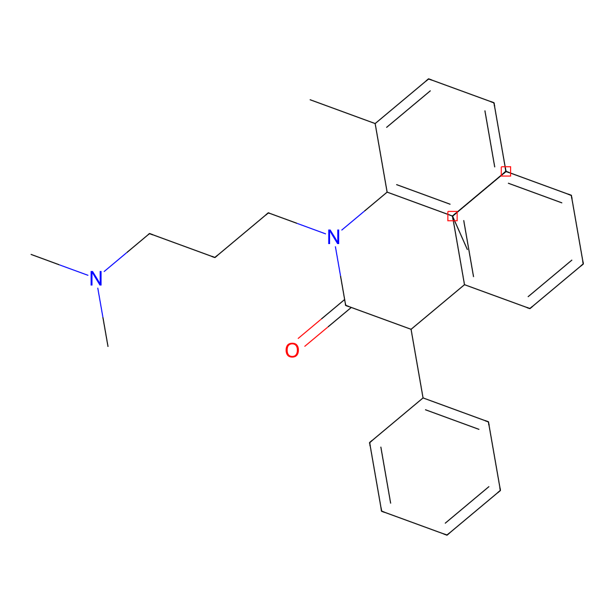 Acetanilide, N-(3-(dimethylamino)propyl)-2',6'-dimethyl-2,2-diphenyl- molecular structure, CAS 17307-20-9