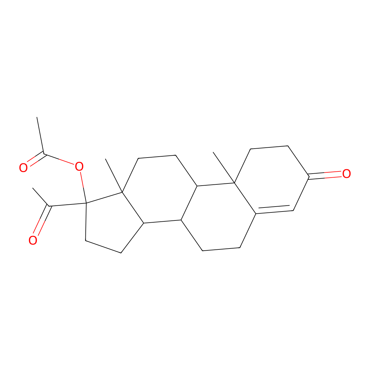 3,20-Dioxopregn-4-en-17-beta-yl acetate molecular structure, CAS 17308-02-0