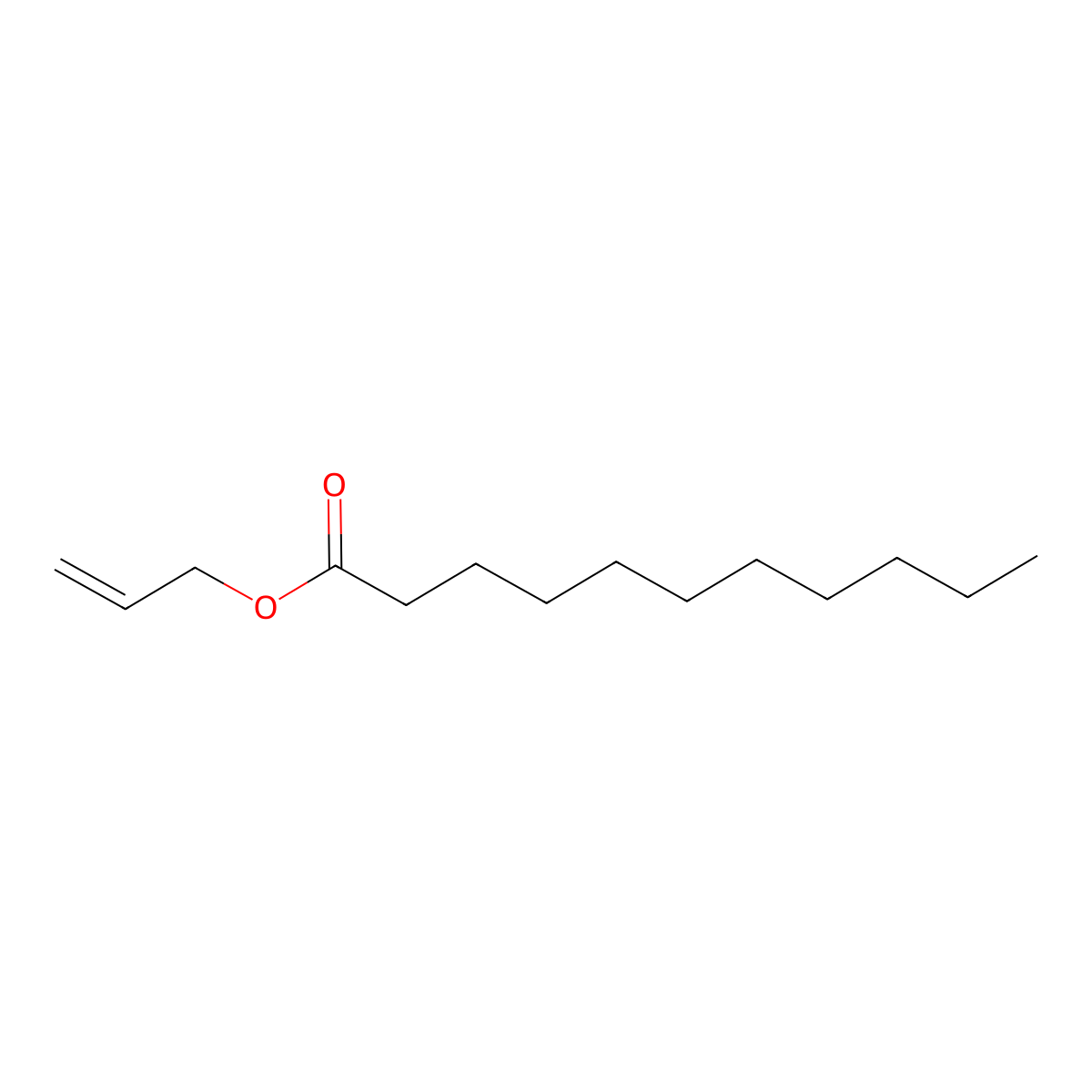 Allyl undecanoate molecular structure, CAS 17308-90-6