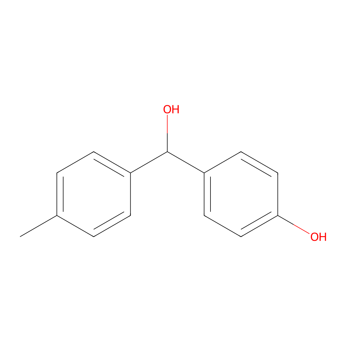 4-[Hydroxy(4-methylphenyl)methyl]phenol molecular structure, CAS 173087-53-1