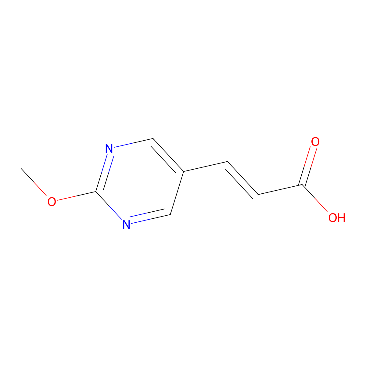 3-(2-Methoxypyrimidin-5-yl)prop-2-enoic acid molecular structure, CAS 173088-57-8