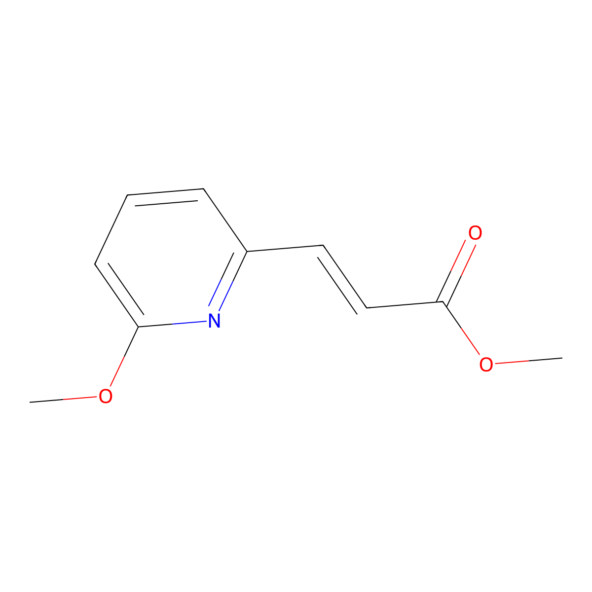(E)-methyl 3-(2-methoxy-6-pyridinyl)acrylate molecular structure, CAS 173088-62-5