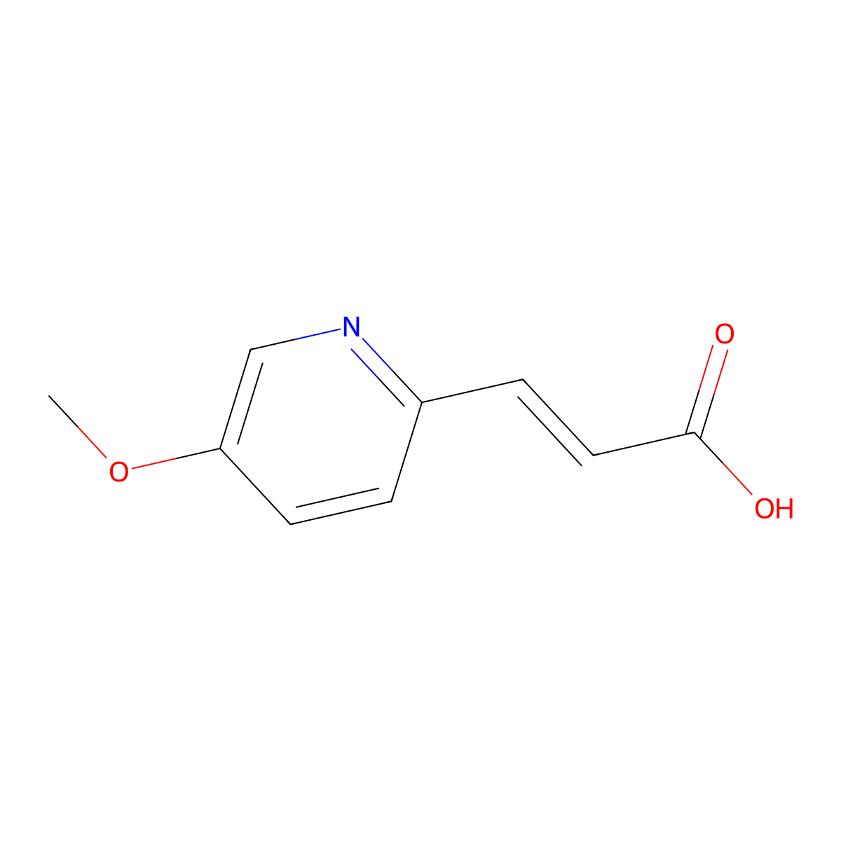 (E)-3-(3-methoxy-6-pyridyl)acrylic acid molecular structure, CAS 173088-63-6
