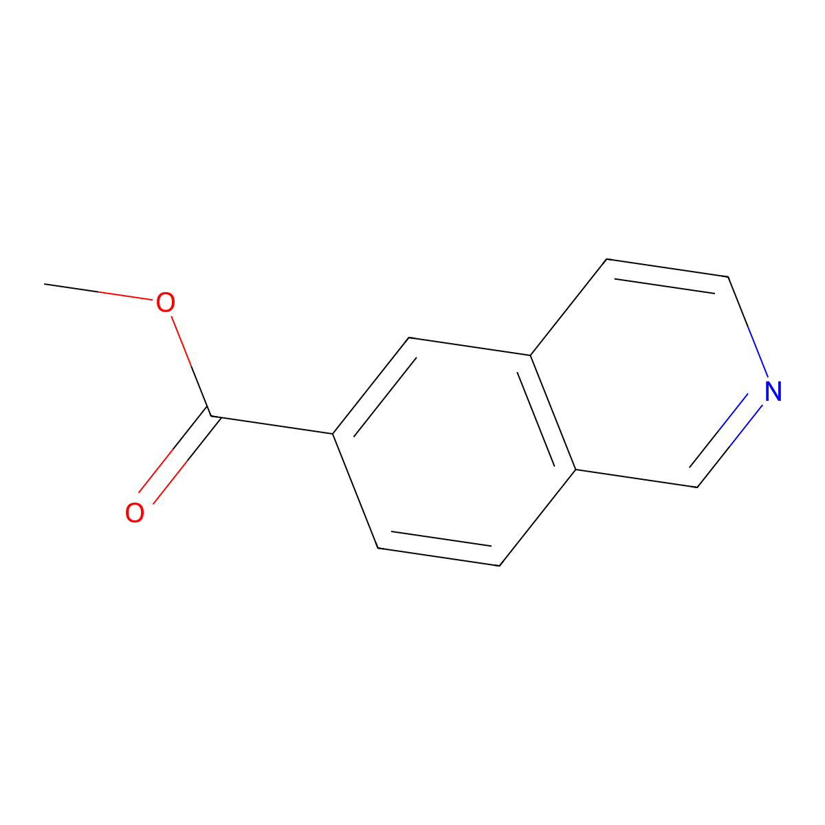 6-Isoquinolinecarboxylic acid, methyl ester molecular structure, CAS 173089-82-2
