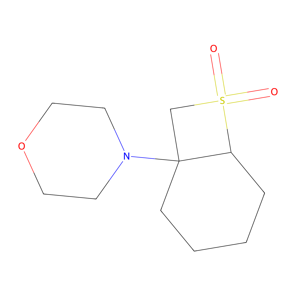 4-(7,7-Dioxido-7-thiabicyclo(4.2.0)oct-1-yl)morpholine molecular structure, CAS 1731-61-9