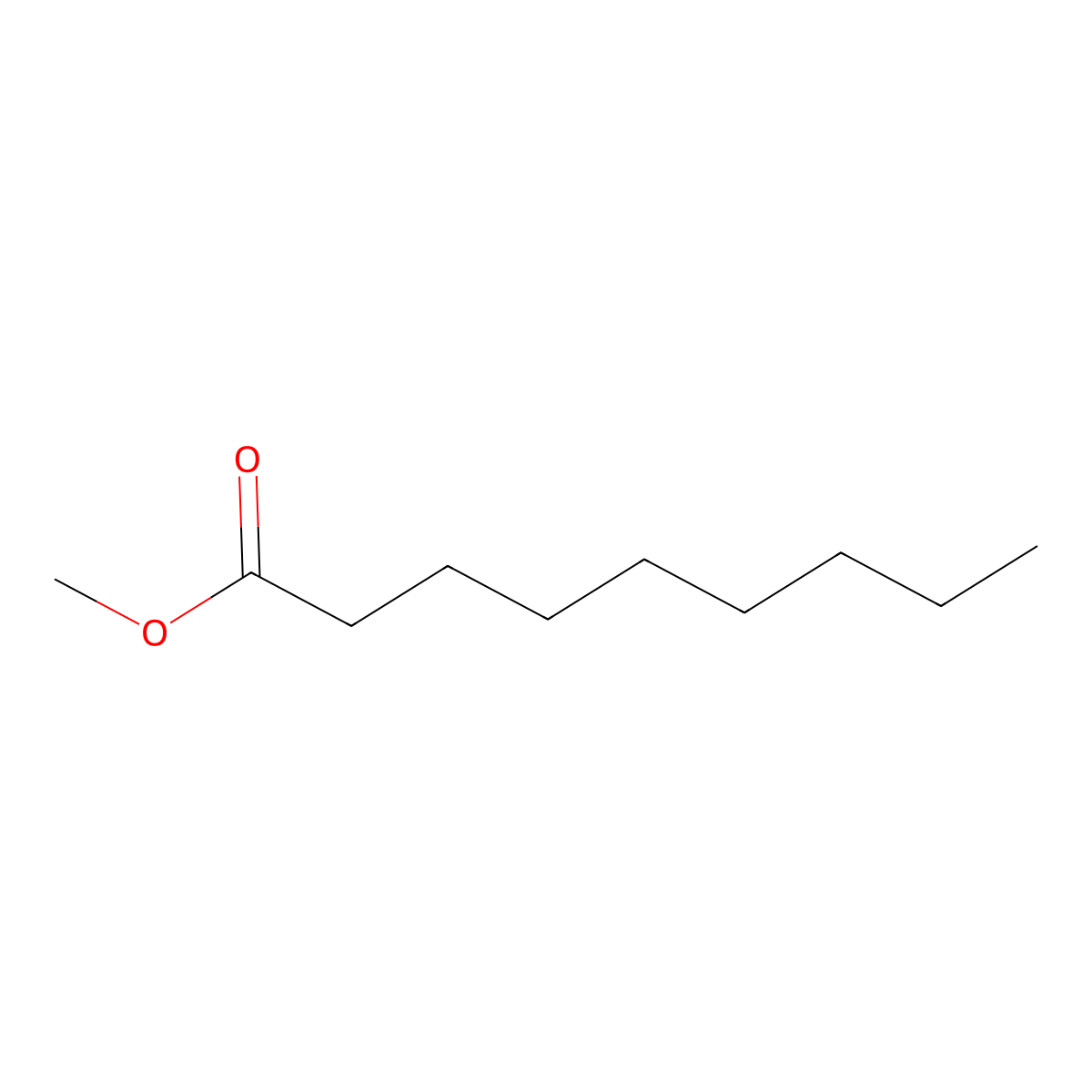 Methyl nonanoate molecular structure, CAS 1731-84-6