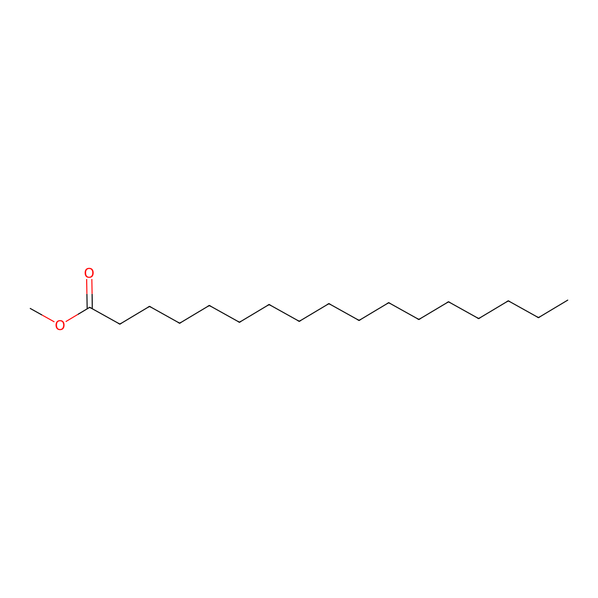 Methyl margarate molecular structure, CAS 1731-92-6
