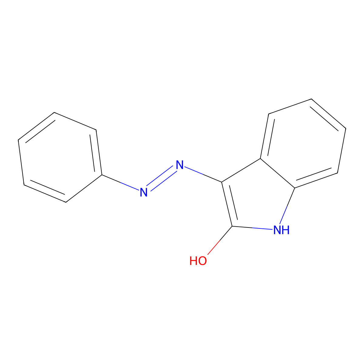 3-(Phenyl-hydrazono)-1,3-dihydro-indol-2-one molecular structure, CAS 17310-26-8