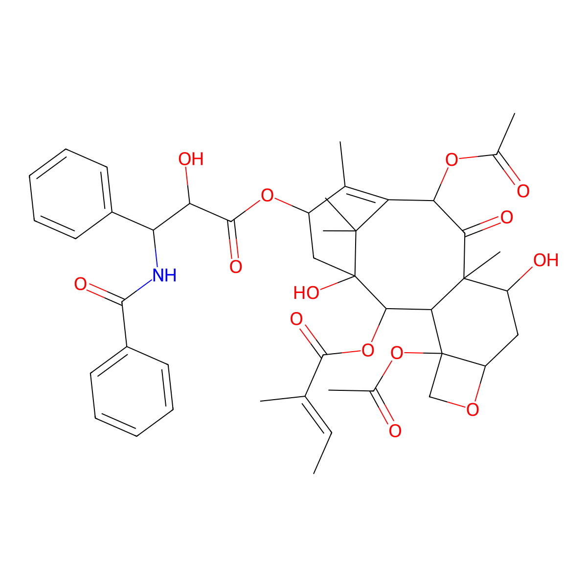2-Debenzoyl-2-tigloylpaclitaxel molecular structure, CAS 173101-54-7