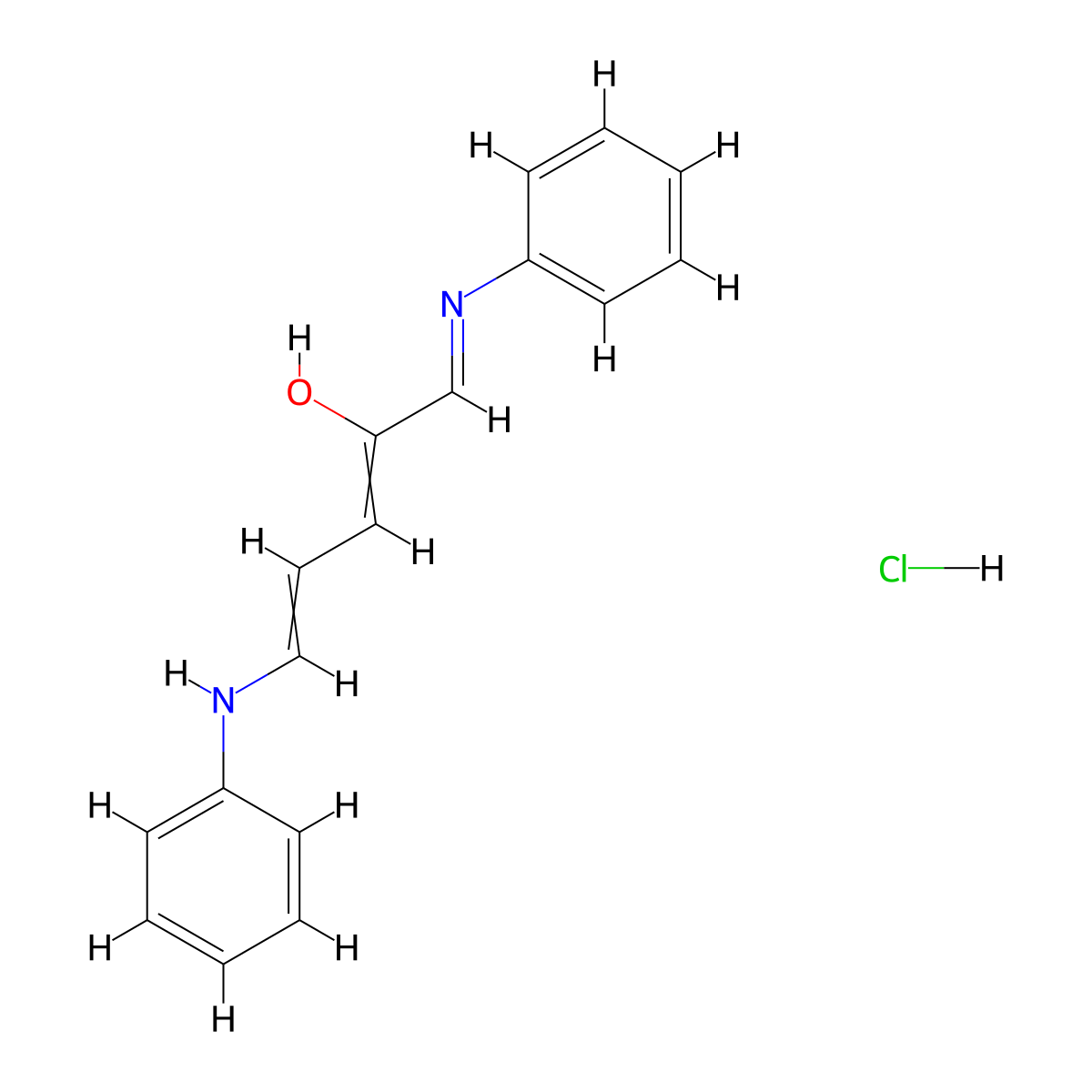 5-Anilino-1-phenyliminopenta-2,4-dien-2-ol;hydrochloride molecular structure, CAS 17315-76-3