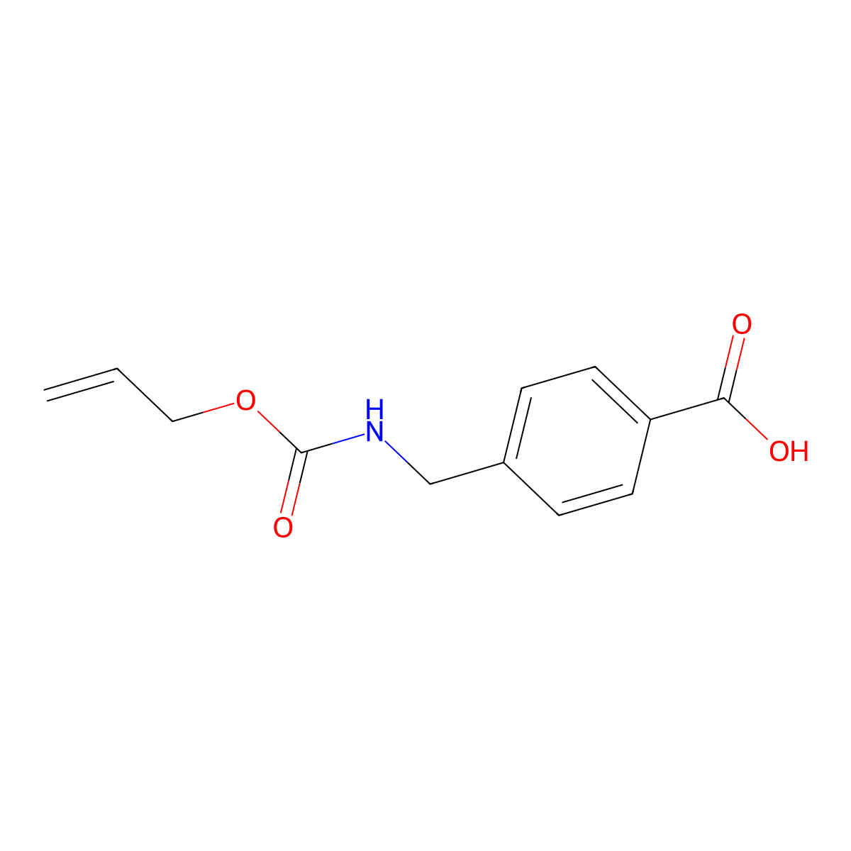 4-({[(Prop-2-en-1-yloxy)carbonyl]amino}methyl)benzoic acid molecular structure, CAS 173153-42-9
