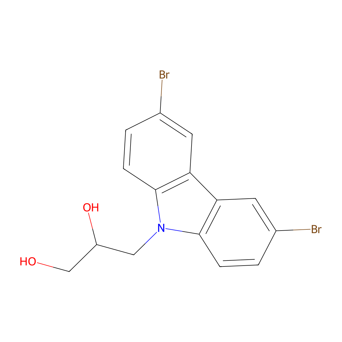3-(3,6-Dibromocarbazol-9-yl)propane-1,2-diol molecular structure, CAS 173157-92-1