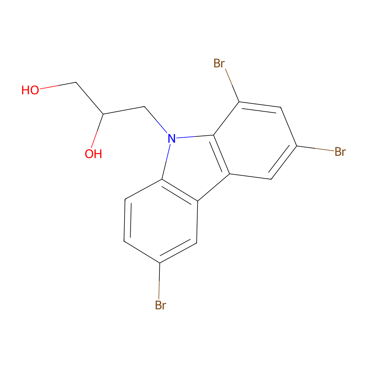 3-(1,3,6-Tribromocarbazol-9-yl)propane-1,2-diol molecular structure, CAS 173157-93-2