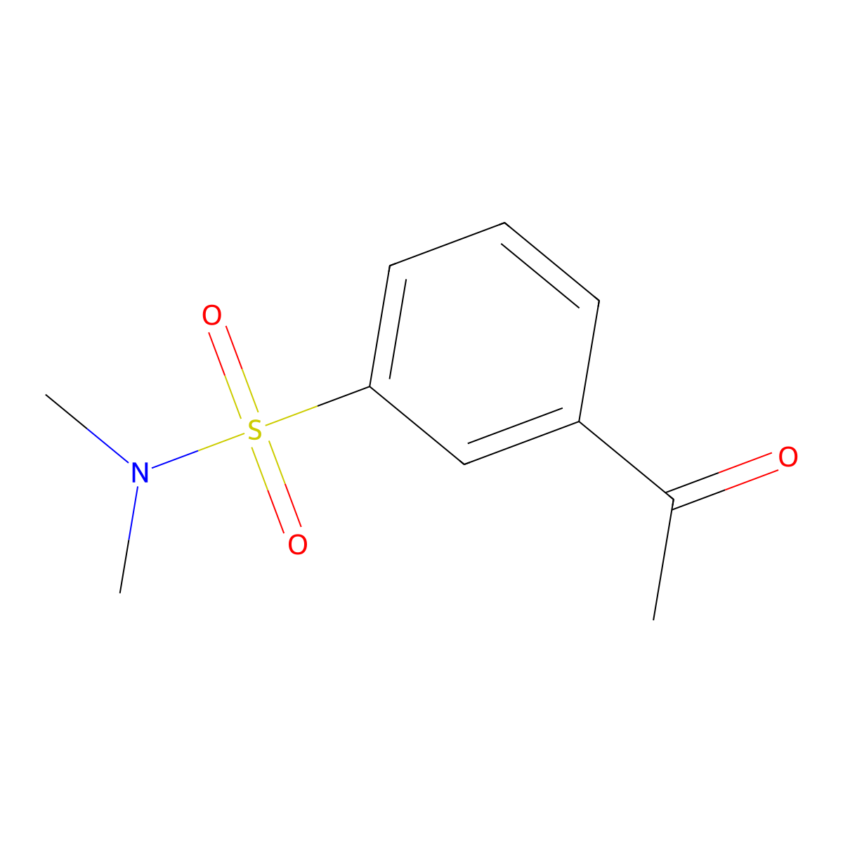3-acetyl-N,N-dimethylbenzene-1-sulfonamide molecular structure, CAS 173158-15-1
