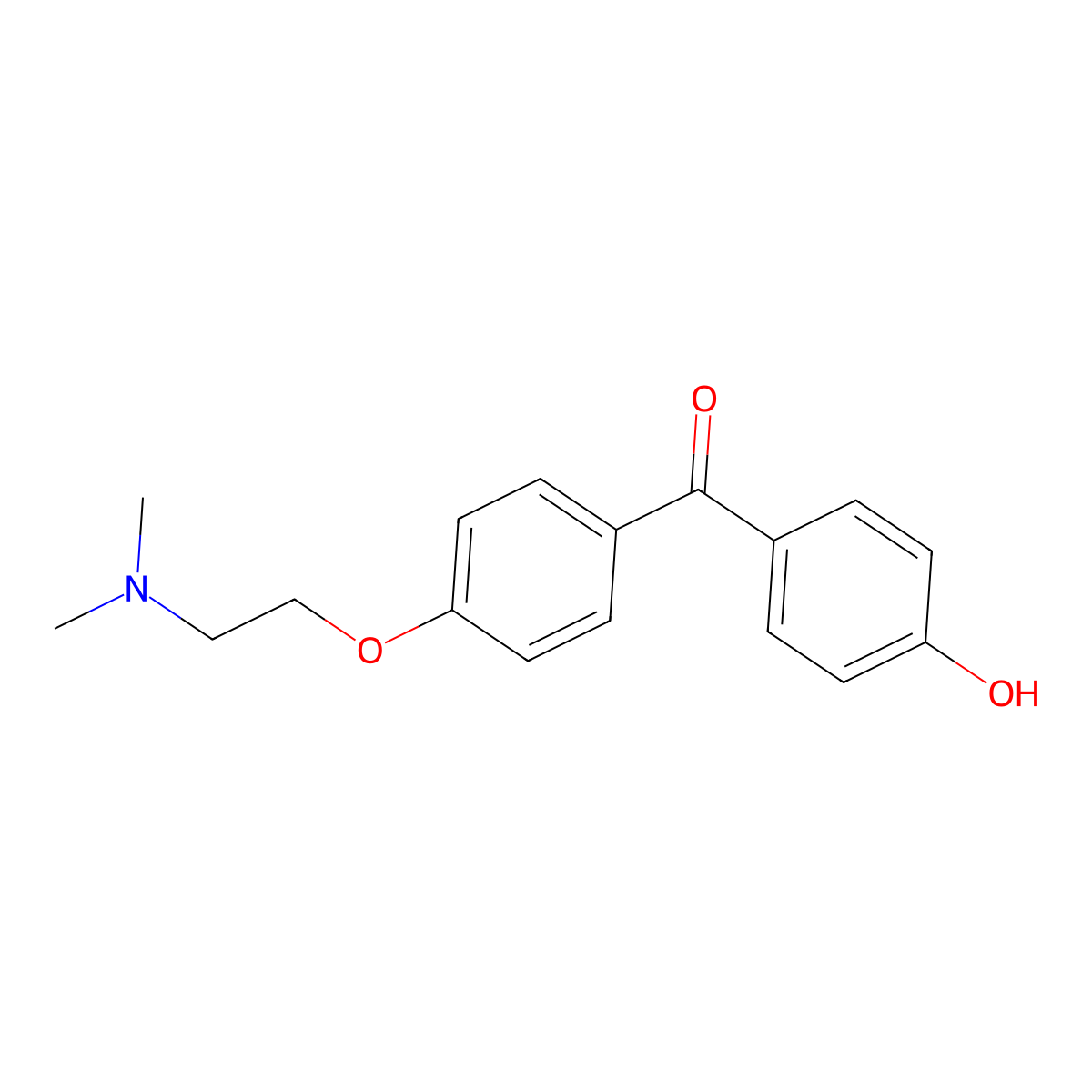 (4-(2-(Dimethylamino)ethoxy)phenyl)(4-hydroxyphenyl)methanone molecular structure, CAS 173163-13-8