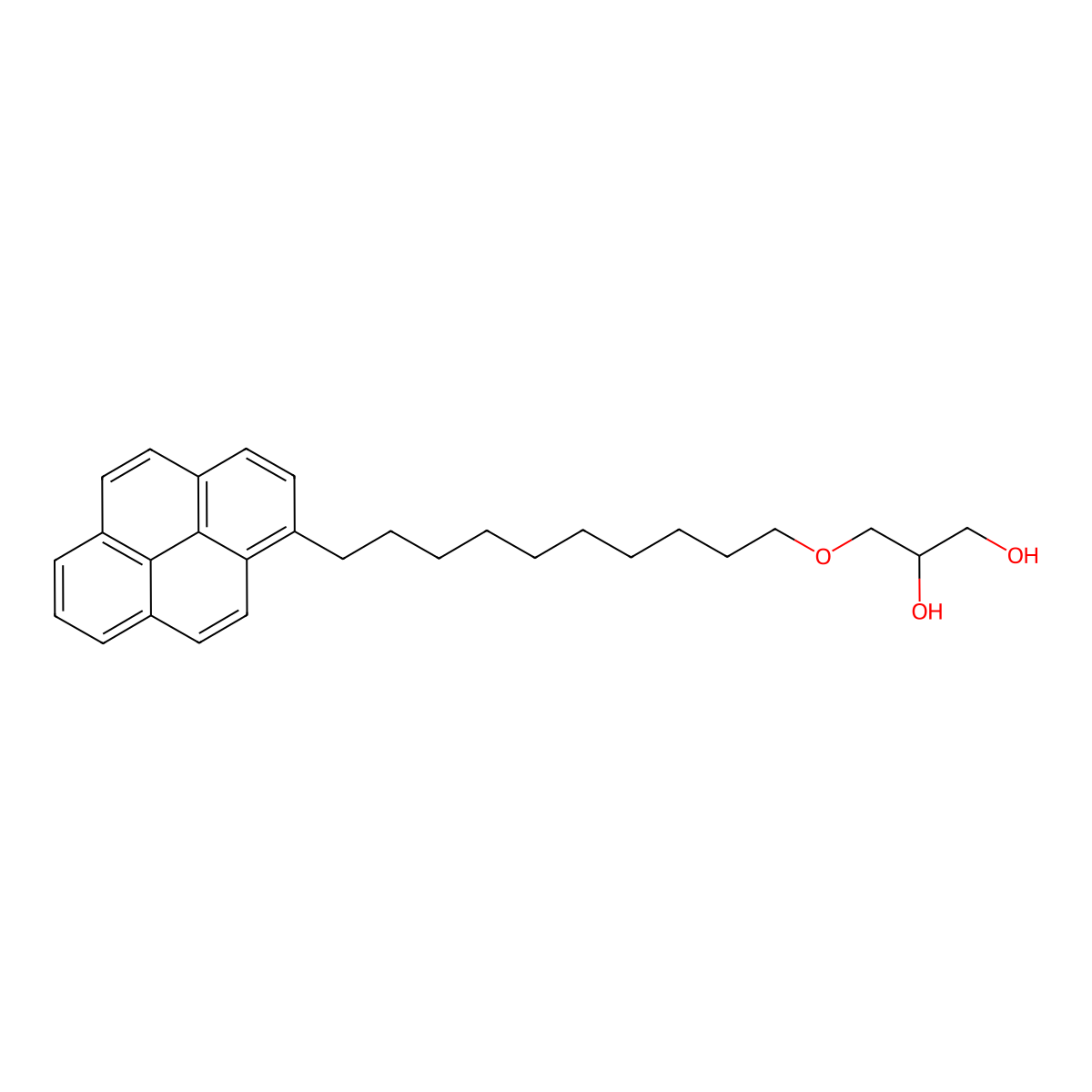 3-((10-(Pyren-1-YL)decyl)oxy)propane-1,2-diol molecular structure, CAS 173172-41-3