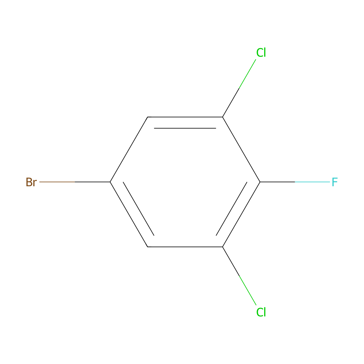 5-Bromo-1,3-dichloro-2-fluorobenzene molecular structure, CAS 17318-08-0