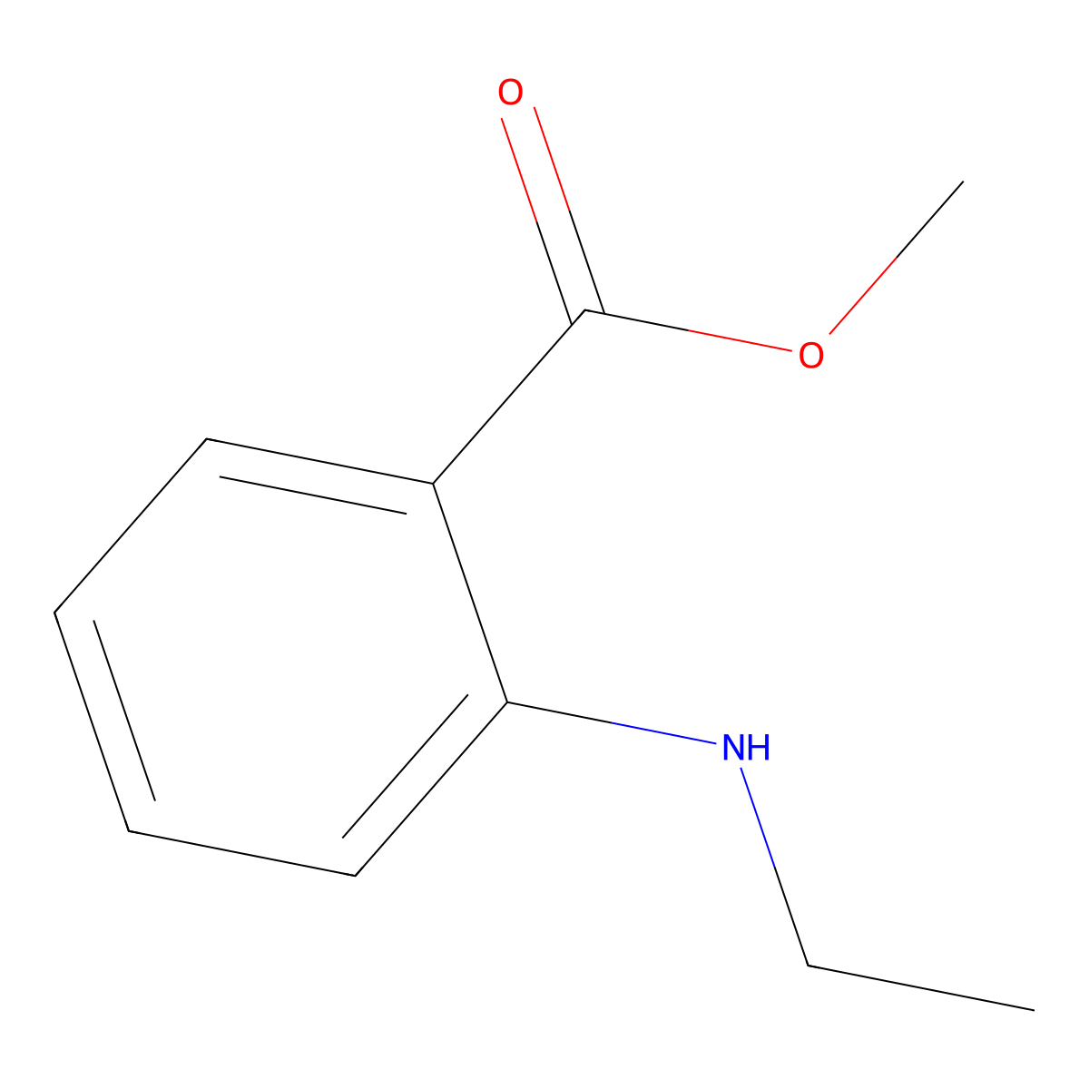 Methyl 2-(ethylamino)benzoate molecular structure, CAS 17318-49-9