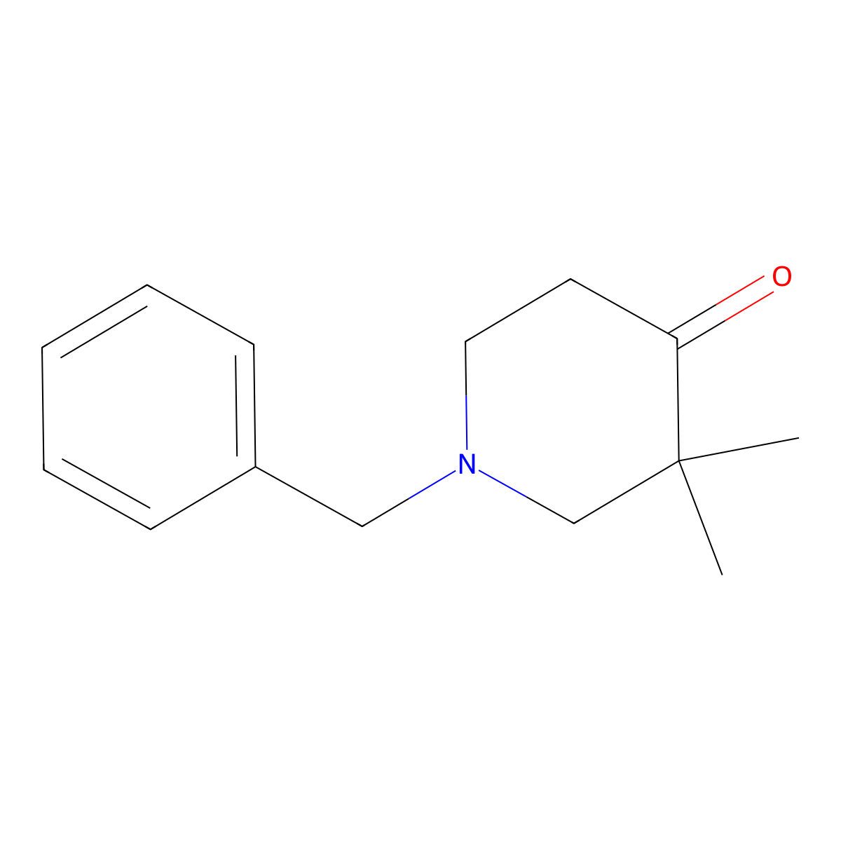 1-Benzyl-3,3-dimethylpiperidin-4-one molecular structure, CAS 173186-91-9