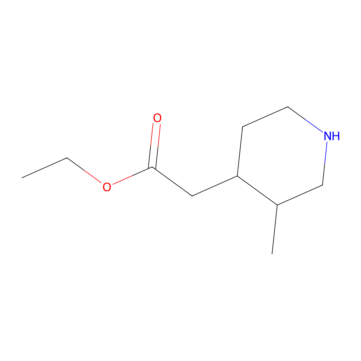 Ethyl 2-(3-methylpiperidin-4-yl)acetate molecular structure, CAS 173186-92-0