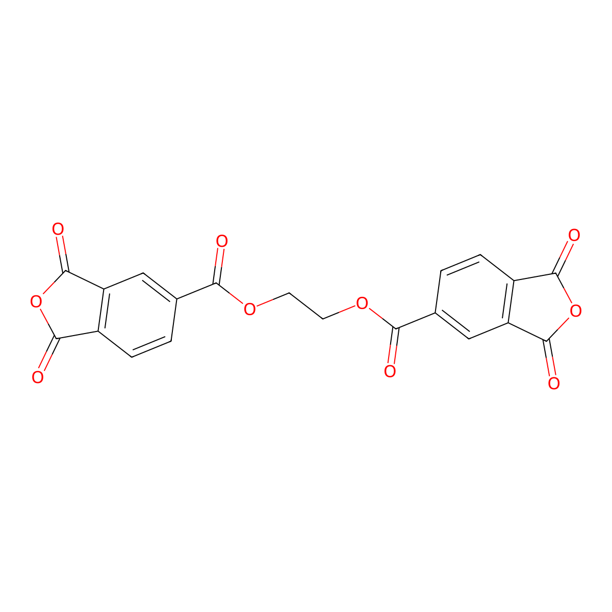 Ethylene bis[1,3-dihydro-1,3-dioxoisobenzofuran-5-carboxylate] molecular structure, CAS 1732-96-3