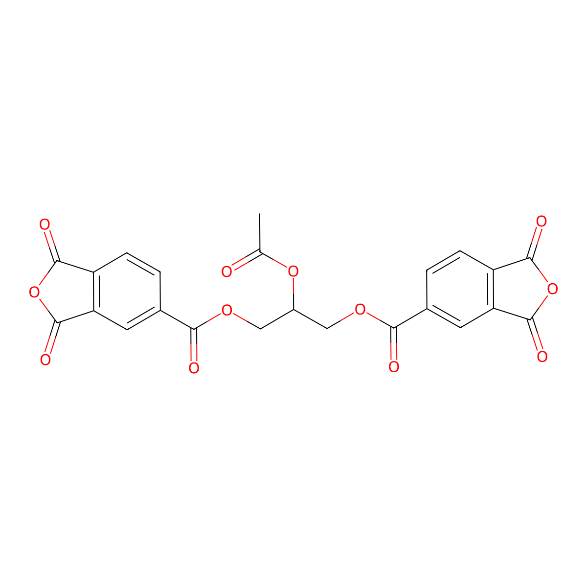 5-Isobenzofurancarboxylic acid, 1,3-dihydro-1,3-dioxo-, 5,5'-[2-(acetyloxy)-1,3-propanediyl] ester molecular structure, CAS 1732-97-4