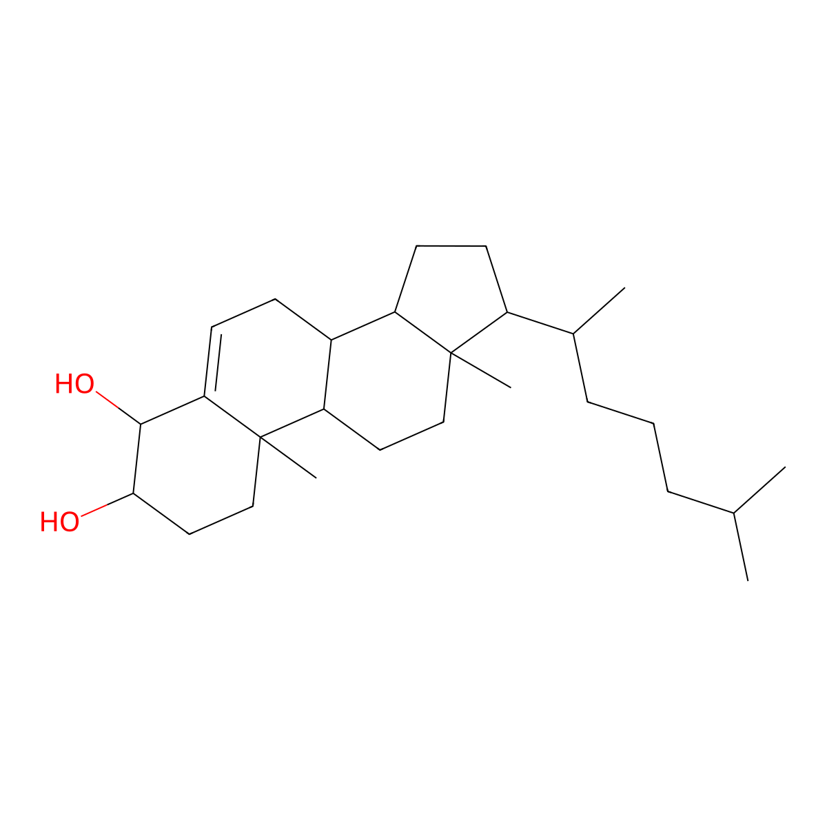 4beta-Hydroxycholesterol molecular structure, CAS 17320-10-4