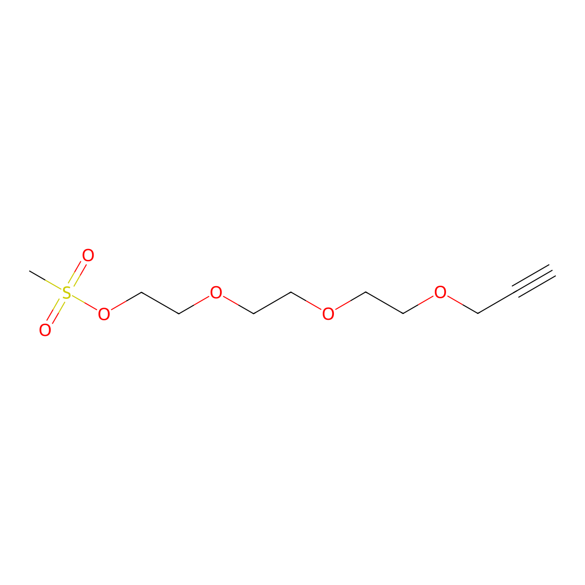 Propargyl-PEG4-Ms molecular structure, CAS 173205-72-6