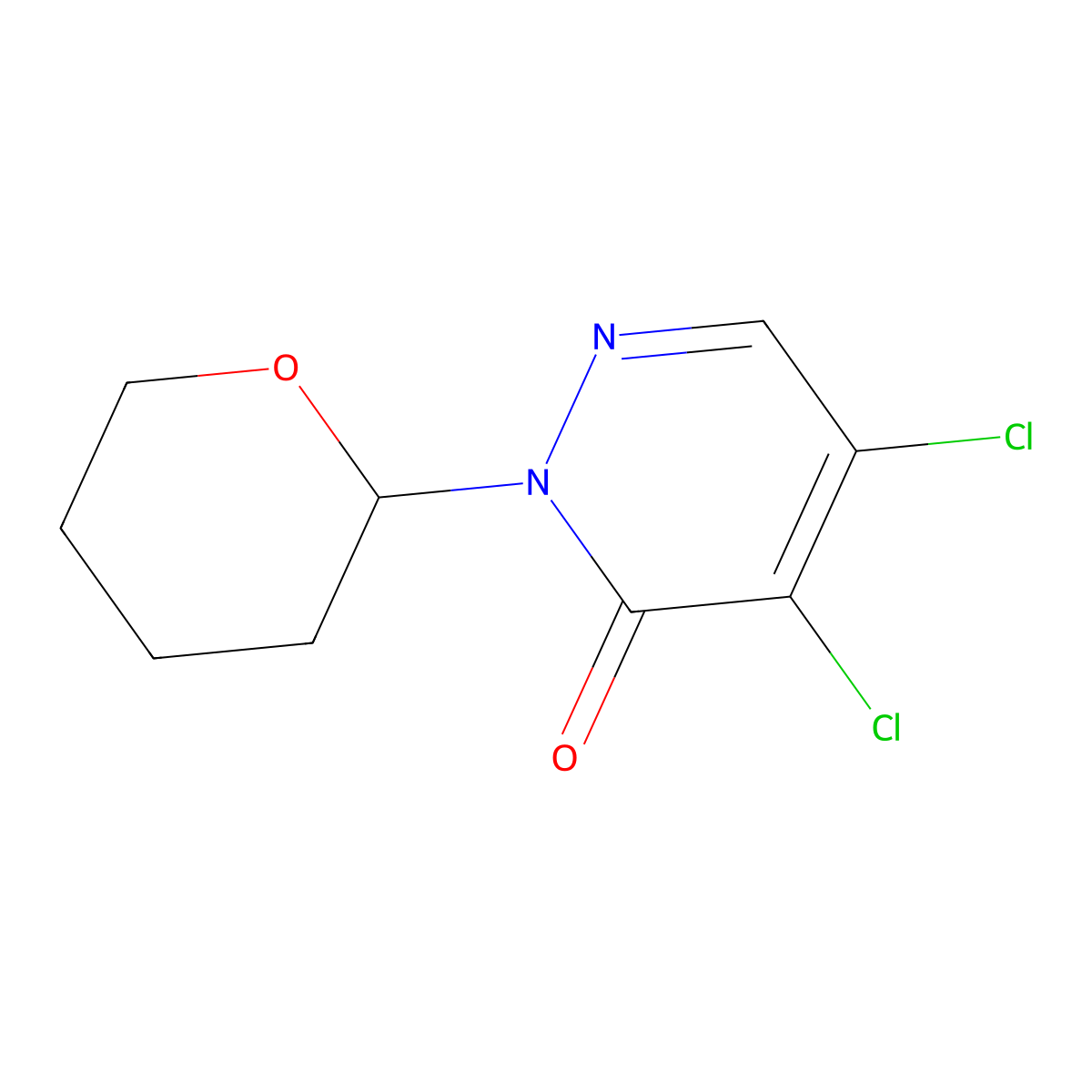 4,5-Dichloro-2-(tetrahydro-pyran-2-yl)-2H-pyridazin-3-one molecular structure, CAS 173206-13-8